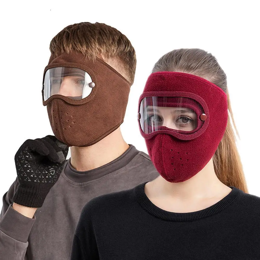 

Windproof Antidust Face Mask Cycling Ski Breathable Masks Fleece Face High Definition Anti Fog Goggles Hood Head Cover