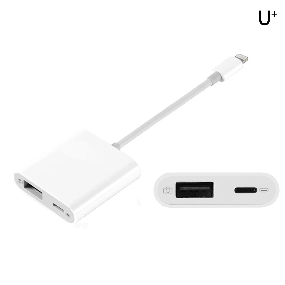 Флэш-накопитель USB OTG карт-ридер Кабель-адаптер для перехода от разъема Lightning к Тип usb-C мульти-функциональный адаптер конвертер для iPhone iPad