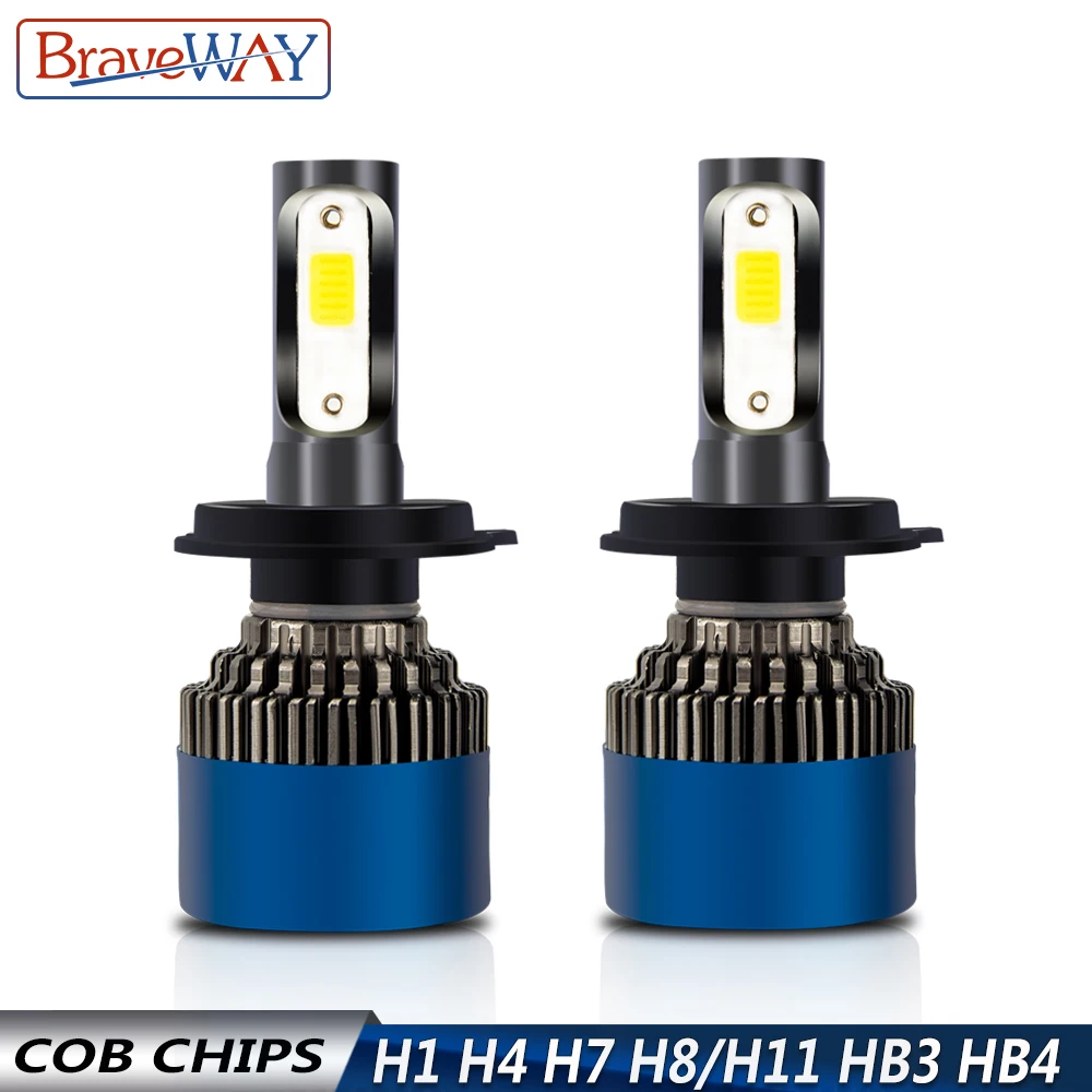 BraveWay H1 H4 H7 H8 H11 9005 HB3 9006 HB4 светодиодные лампы для автомобилей мотоциклов авто