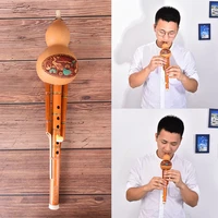 1pc chinese natural gourd ethnic for woodwind instruments lover traditional hulusi bamboo flute professional c key