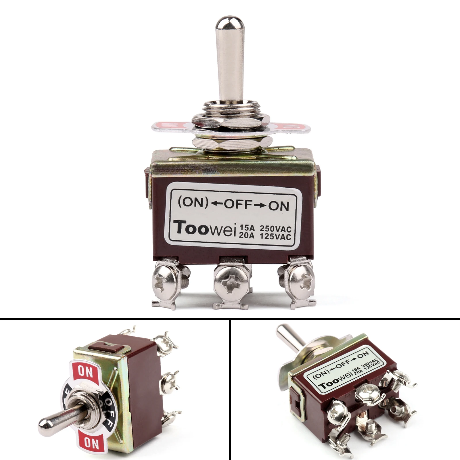 

Artudatech 4 шт. тумблер 3-контактный 4Pin (ON)-OFF-на 15A 250V DPST промышленный Класс