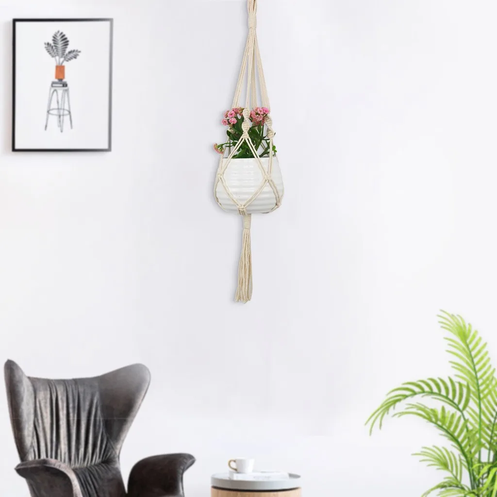 Винтажная вешалка для растений двойной слой макраме ручной работы украшение с