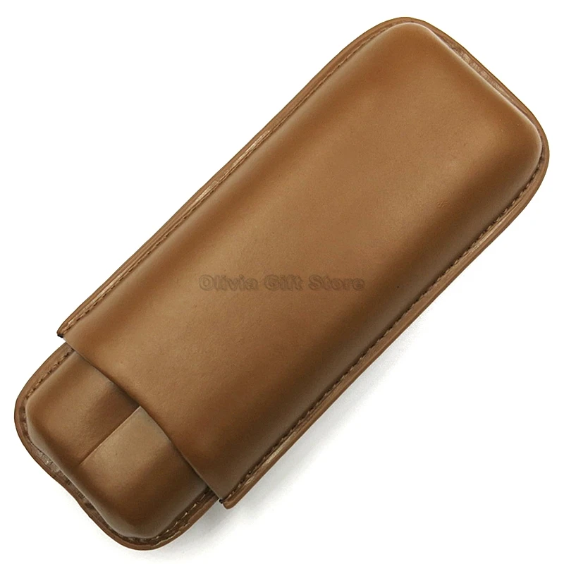COHIBA Коричневый подлинный кожаный портсигар Дорожный Чехол портативный 2 пальца Humidor Открытый сигары набор в подарочной коробке курительный инструмент