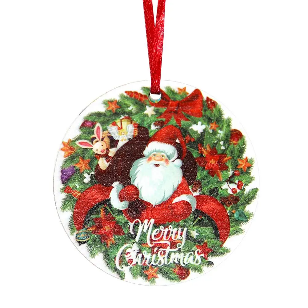 

2021 New Year Memories Christmas Tree Pendant Insulated Wooden Disc Ornaments Unique Cute Xmas Home Decoration For Gift
