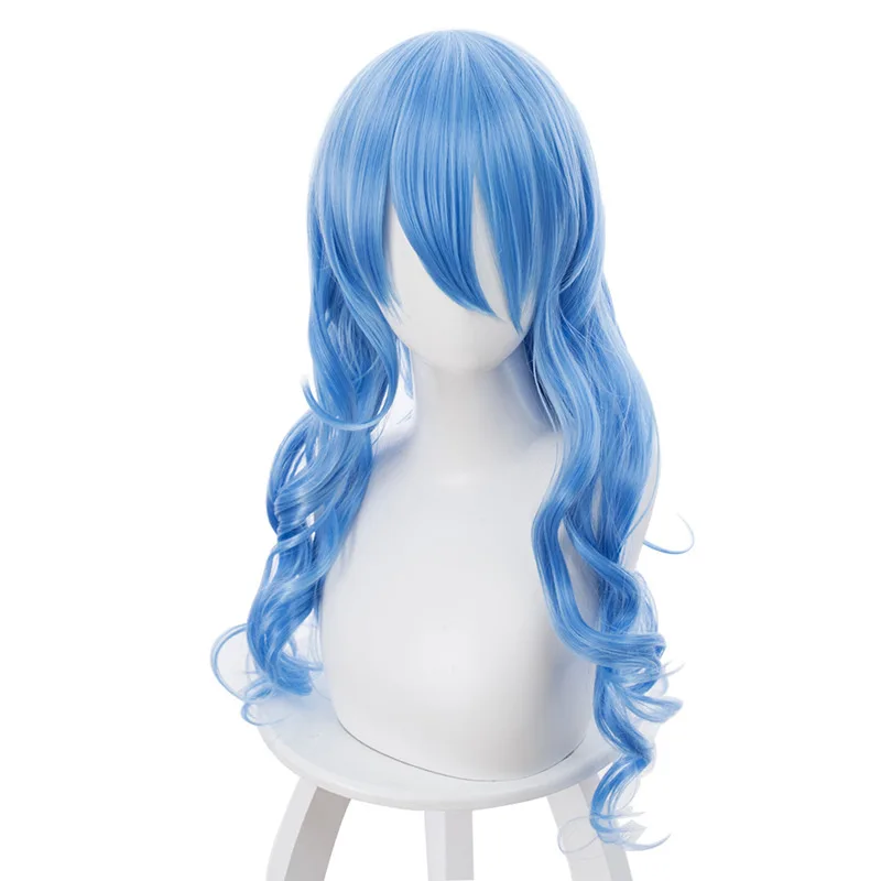 Свидание битва III Shitono смешанные синие длинные кудрявые волосы Cos аниме парик