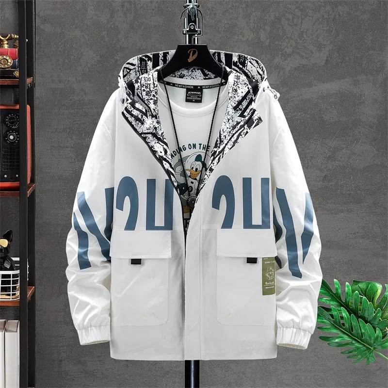 

Новая мужская куртка, модная уличная одежда, куртка с капюшоном, ветровка, пальто, мужская верхняя одежда в стиле хип-хоп, одежда в стиле Хара...