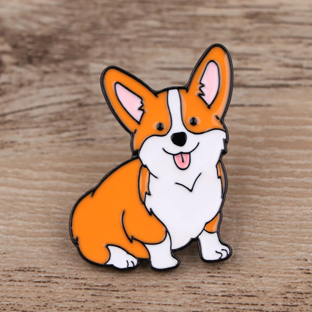 Холдинг HJ747: Оптовая продажа булавок с корги из металла и эмали для украшений, модные значки-брошки для ювелирных украшений и подарков на.