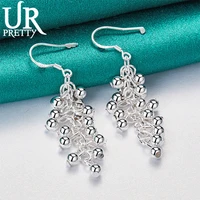 urpretty new 925 sterling silver grape drop earring for women wedding engagement party jewelry charm gift