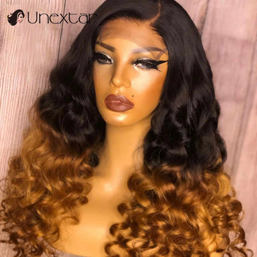 Wigs For Women Human Hair Brazilian Remy Human Hair Wig For Women Ombre Color Deep Wave Lace Front Wigs Pre Plucked Hairline