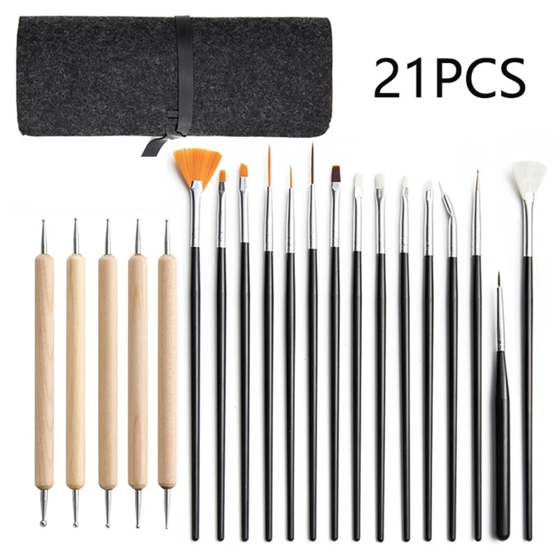 

21 PCS Mandala Dotting Tools Set w/ Storage Bag for Painting Rocks Mandela Art 40JB