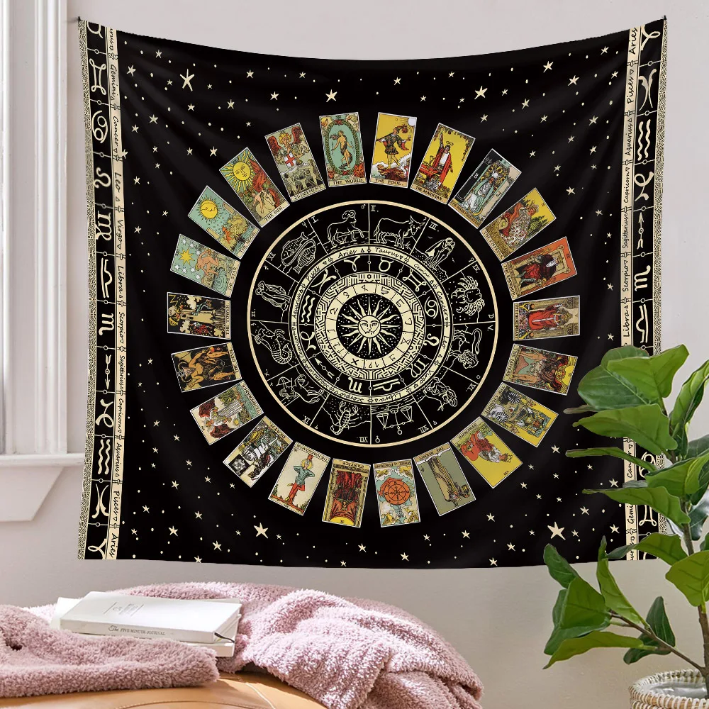 

Dream Mushroom Tarot Brand Tapestry Colorful Sun Geometry Datura Hanging Cloth Home Living Room Room Decoration Wall Decoration