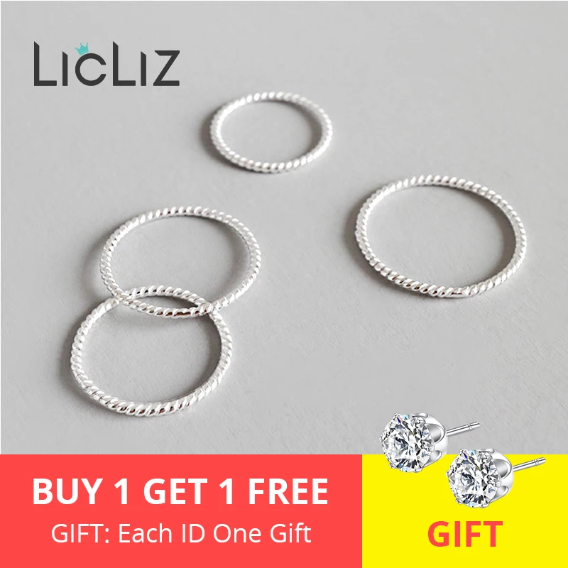 LicLiz, новинка, 925 пробы, серебро, скрученный плетеный канат, кольца для мужчин и женщин, штабелируемые кольца, ювелирные изделия "anillos Bijoux" Femme LR0724