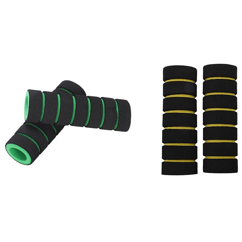

2Pair Double Lock On Locking Bmx Mtb Mountain Bike Cycle Bicycle Handle Bar Grips Color:Green+Black & Yellow+Black