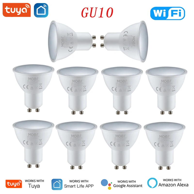 

Умная светодиодсветильник лампа 5 Вт GU10 RGBCW с Wi-Fi, 1/10 шт.