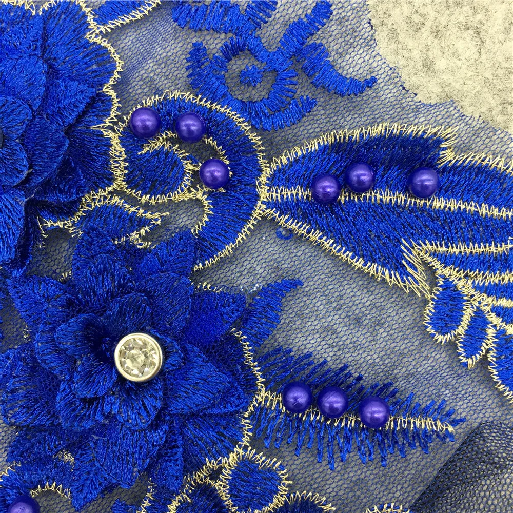 Голубой кружевной воротник со стразами ABS жемчужный 3D Цветы для самостоятельного