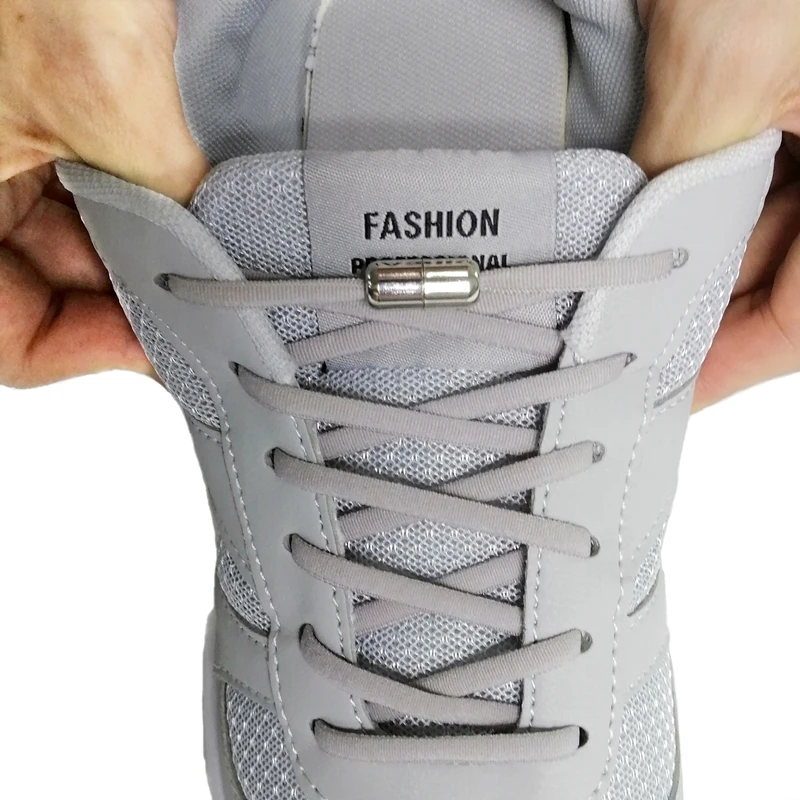

TILUSERO New Elastic Shoelaces Metal Capsule Button No Tie Shoe Laces