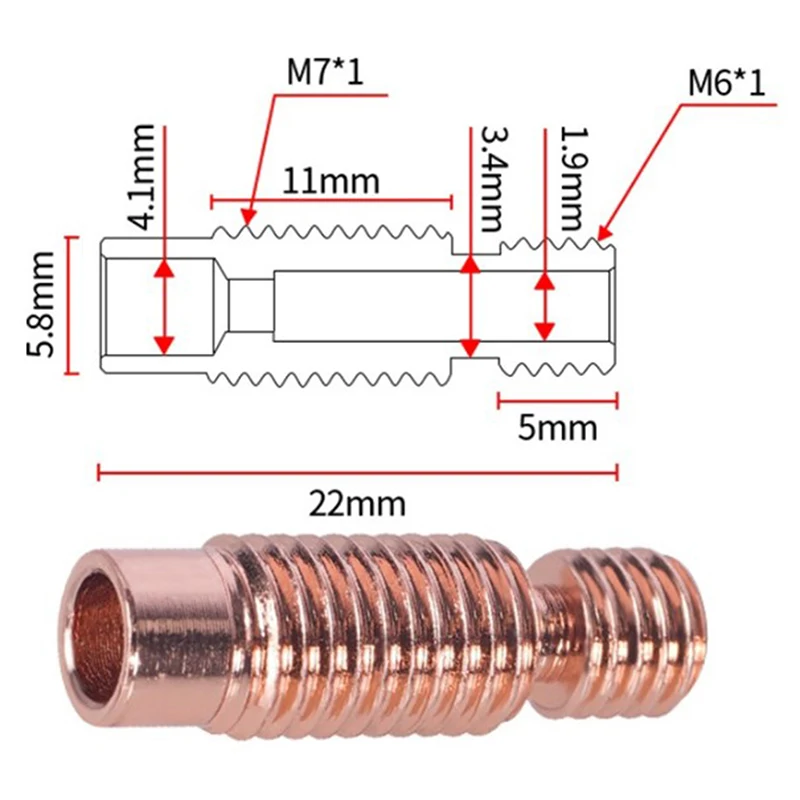 

Bi-Metal Heatbreak Bimetal Heat Break For E3D V6 HOTEND Heater Block For Prusa I3 MK3 Break 1.75MM Filament Smooth