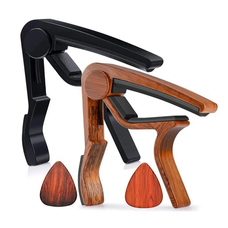 

2 Pcs Guitar Capo Triggers for Electric Guitar,Ukulele,Banjo,Folk Guitar,Instrument for Electric Bass with Guitar Picks