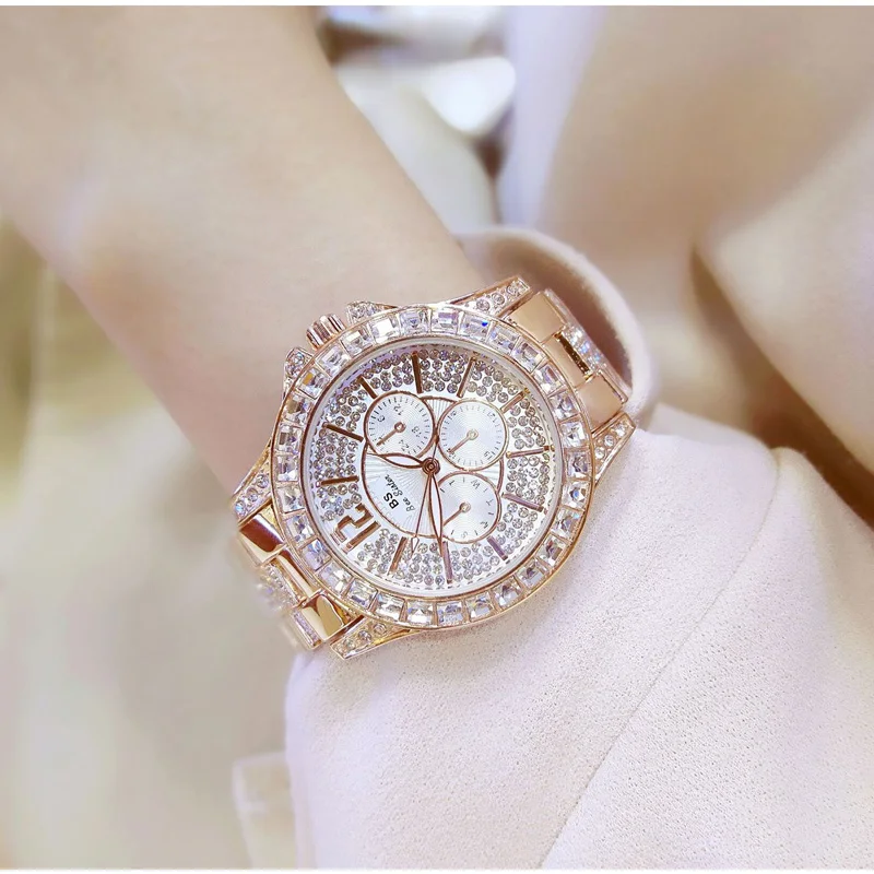 

BS High Quality Top Brand BEE SISTER Women Watch with Czech Diamond 30m Waterproof Bling Bling Wristwatches