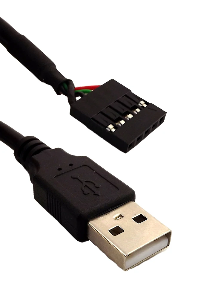 1 шт. 50 см USB 2,0 Тип «Папа-папа» Dupont 5-контактное гнездо заголовок адаптер материнской платы кабель черного цвета