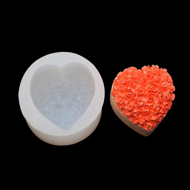 

4Pc Valentine Day Heart Silicone Mold Heart Bath Bomb Candle Resin Casting Molds X7YA