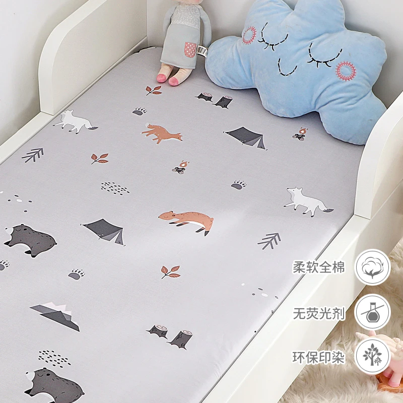 Ruyi bebe, 150x75 см, хлопок, постельное белье для новорожденных, Зебра, корона, мультяшный принт, детская кроватка, простыня, Комплект постельного белья - Цвет: B01