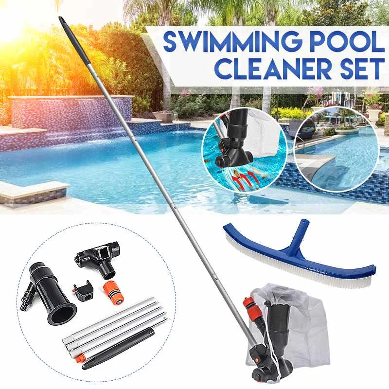 

Swimming Pool Vacuum Cleaner Cleaning Disinfect Tool Suction Head Pond Fountain Spa Pool Vacuum Cleaner Brush with Handle