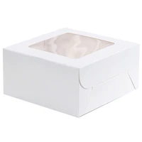20 pack cupcake box white paper cupcake carrier bakery box with insert and window cake carrier container cookie gift box