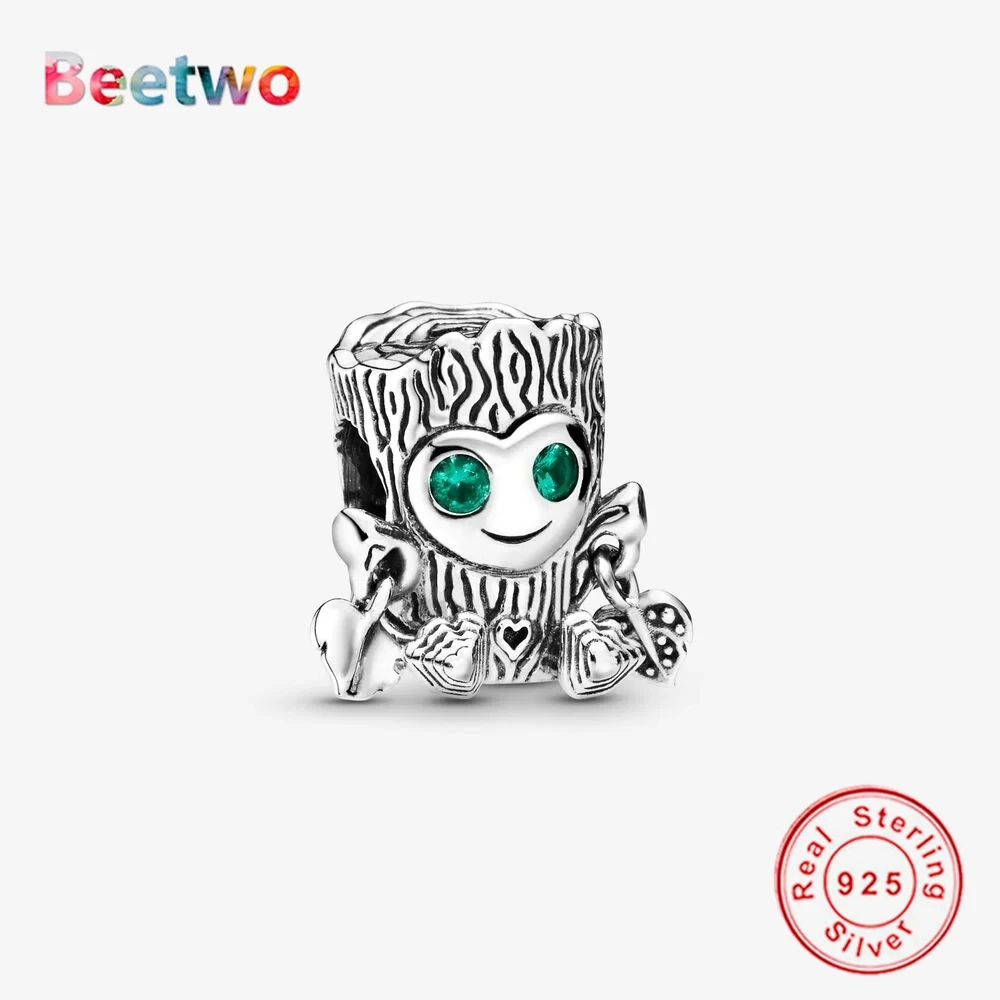 925 стерлингового серебра Сладкий Дерево Монстр Шарм Циркон драгоценные бусины