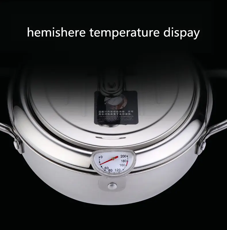 

Temperature Controllable Japanese Household Kitchen Tempura Cuisine Fryer Stainless Steel Fryer Induction Cooker Pan 2.2L