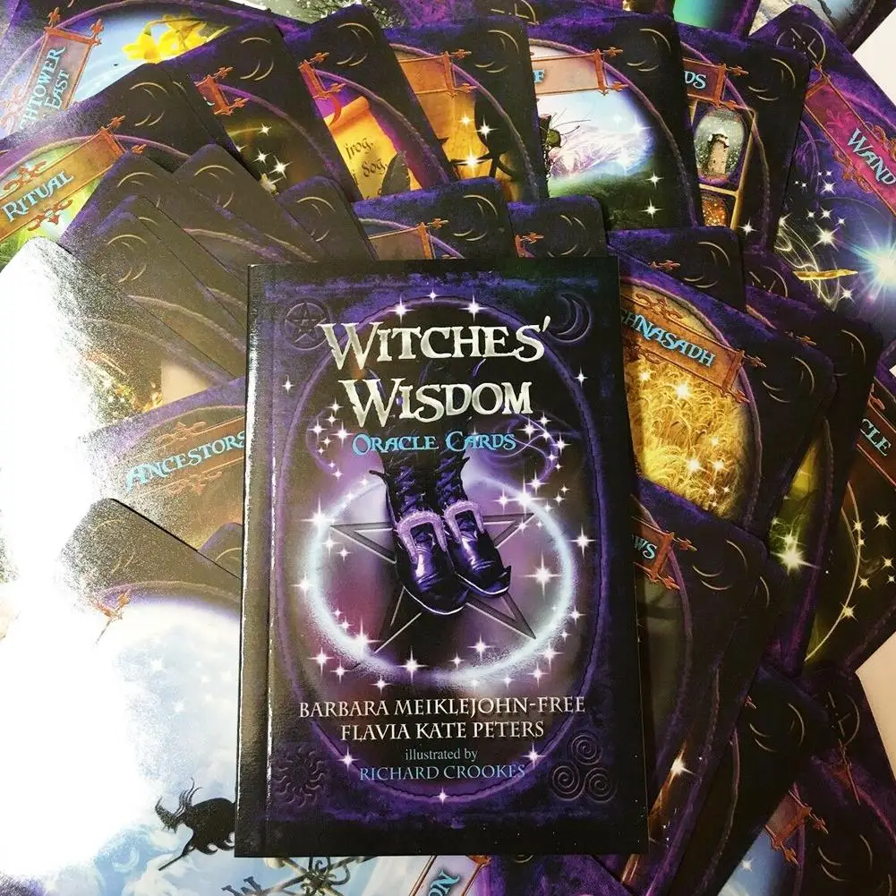 Потрясающая колода из 48 карт ведьмы Wisdom Oracle Cards включает в себя колоду и вечерние