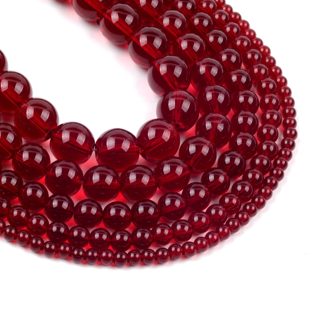 Бусины Из Натурального Красного граната для изготовления ювелирных изделий 4 6 8 10