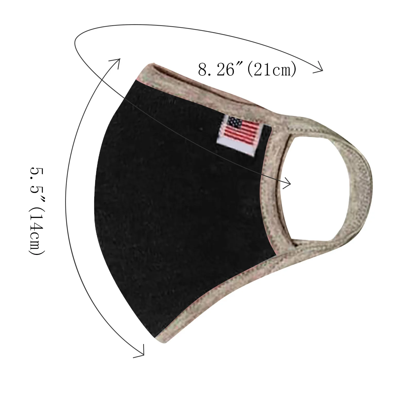 

Unisex washable reusable dustproof 3D design Imitation cotton without nose bar, no opening, no gasket mask, dust mask