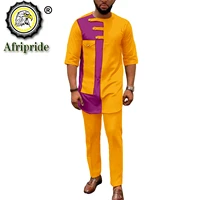 african suit for men short sleeve dashiki blouse and pants 2 piece set ankara outfits plus size clothing tribal outwear s2116026