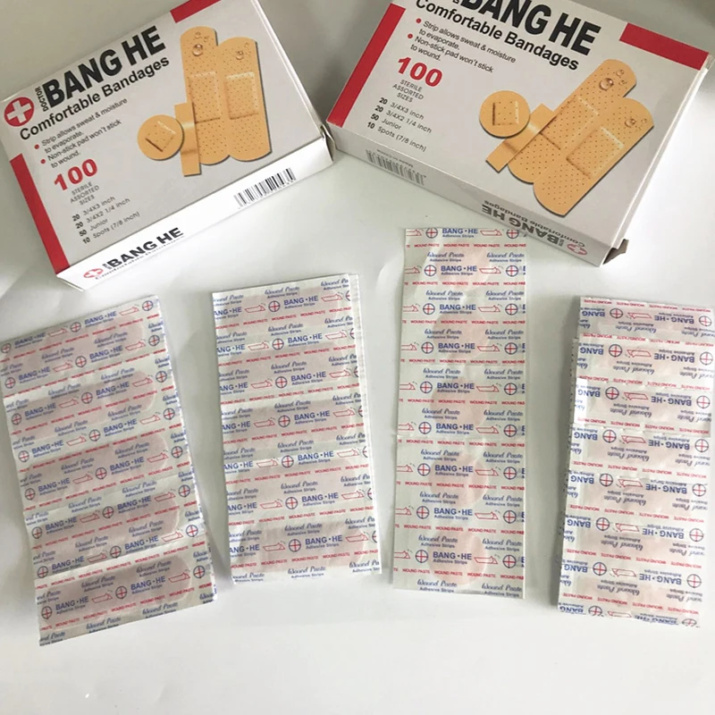 

100pcs Waterproof Band-Aid & Breathable Band-Aid For Wounds Hemostasis Medical Plasters Bandage First Aid Adhesive Patch