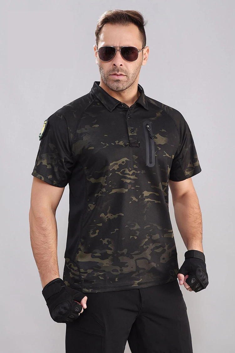 Мужская футболка быстросохнущая Армейская дышащая с отворотом|tshirt men|quick drymen tshirt |