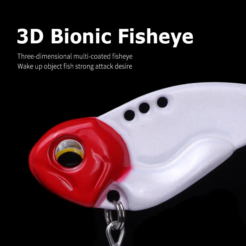

LINNHUE 1pcs Fishing Lure Metal VIB Blade Bait 7g 10g 16g 20g 3D Eyes Laser Hard Bite VIB Bass Spoon Spinner Sinking Bite Tackle