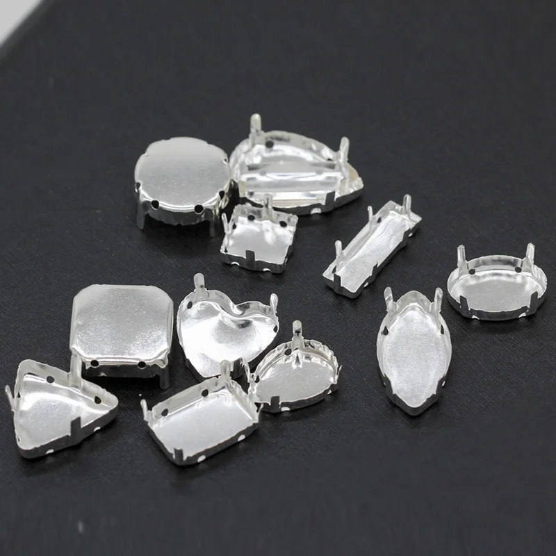 Пустая основа для стразы 30p ограненные Кристальные драгоценности посеребренный