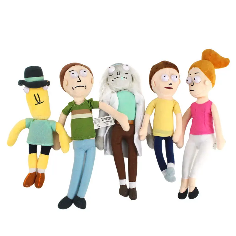 

Xmas 20-30cm Doll Pickled Cucumber Morty Summer Beth Jerry Justin Short Plush For Kids Birthday Toys Holiday Gift For Children