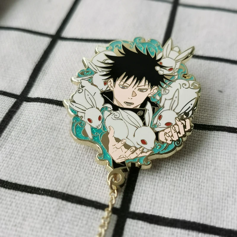

Anime Metal Badge Jujutsu Kaisen Fushiguro Megumi Bunny Pin Brooch Collection