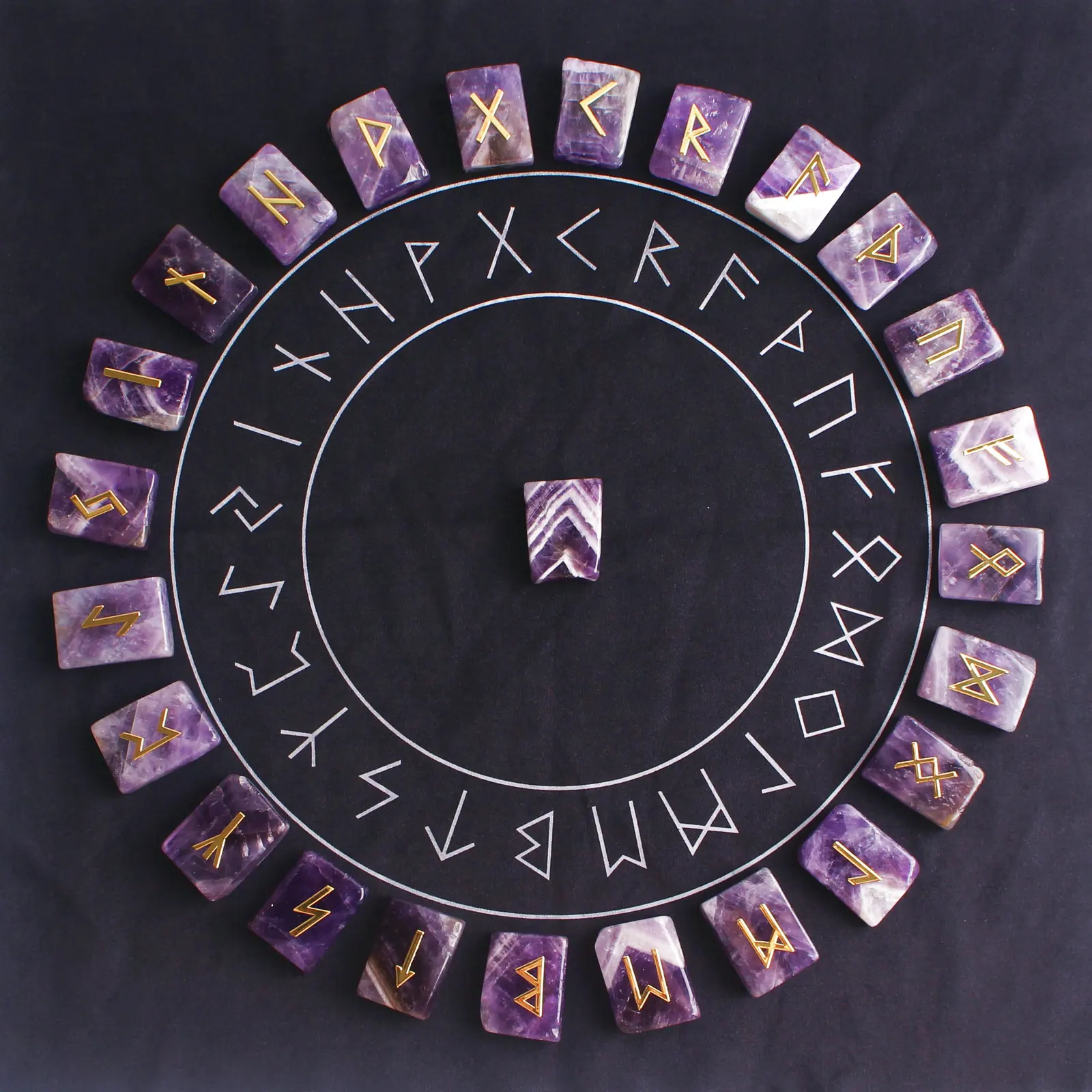 25 шт. натуральная чакра Кристалл Аметист ломтик гадание руны камни медь