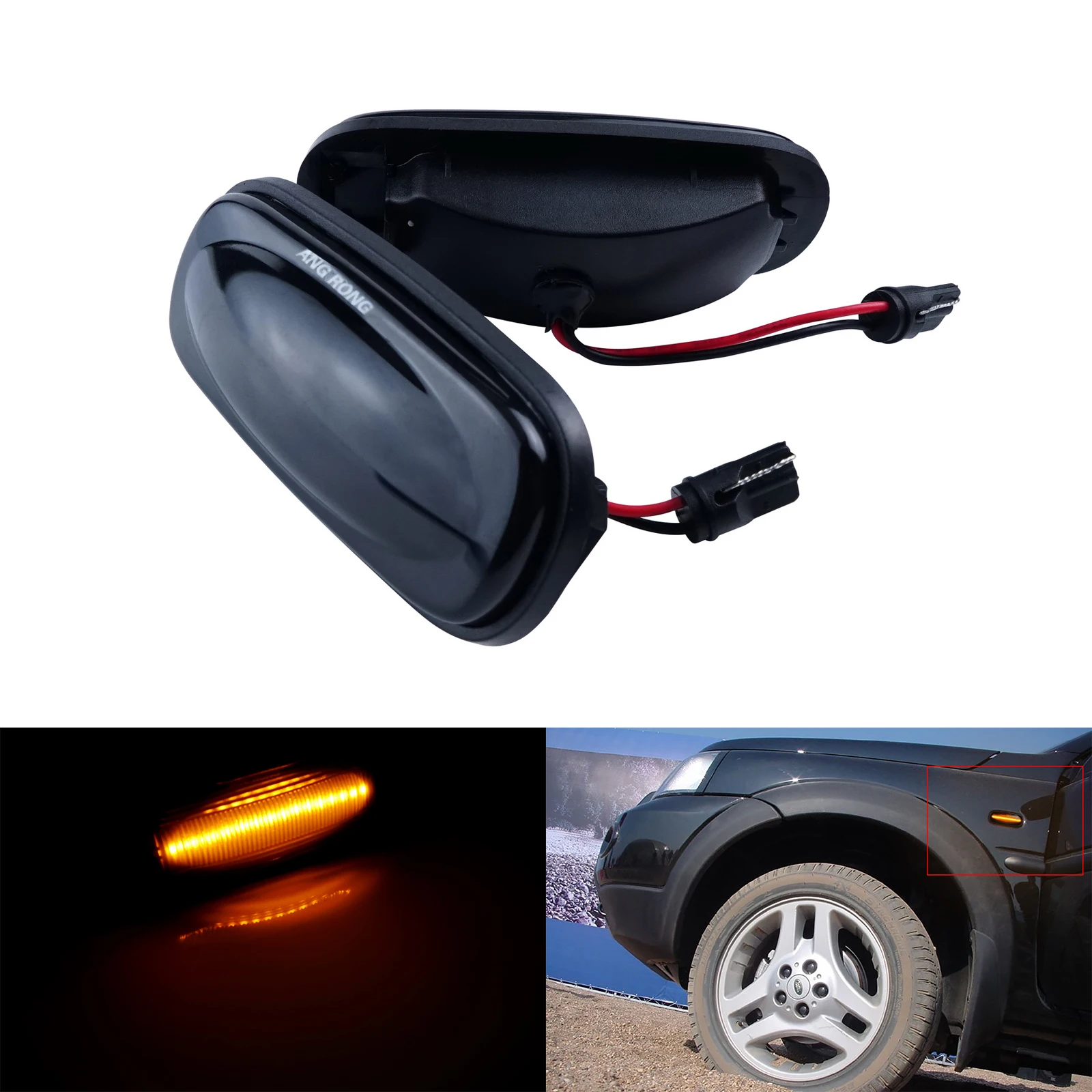 Светодиодный Боковой индикатор ANGRONG светильник Land Rover Defender 90 110 Discovery L318 L314|Фара