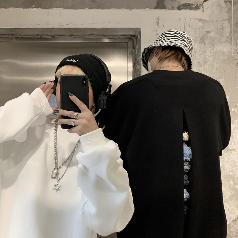 

Sweatshirt Women Autumn Winter Hipster Casual Floral Pullovers Loose Oversize Hoodies Women Korean Clothes Unisex Ins Ulzzang