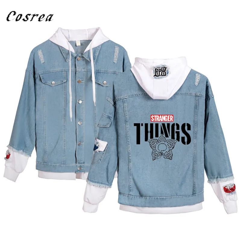 Лидер продаж очень странные дела 3 джинсовая куртка костюм толстовки с капюшоном