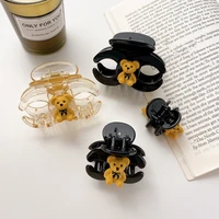 new fashion wholesale hollow bear hair accessories cute 6cm plastic bear hair clip for woman girls