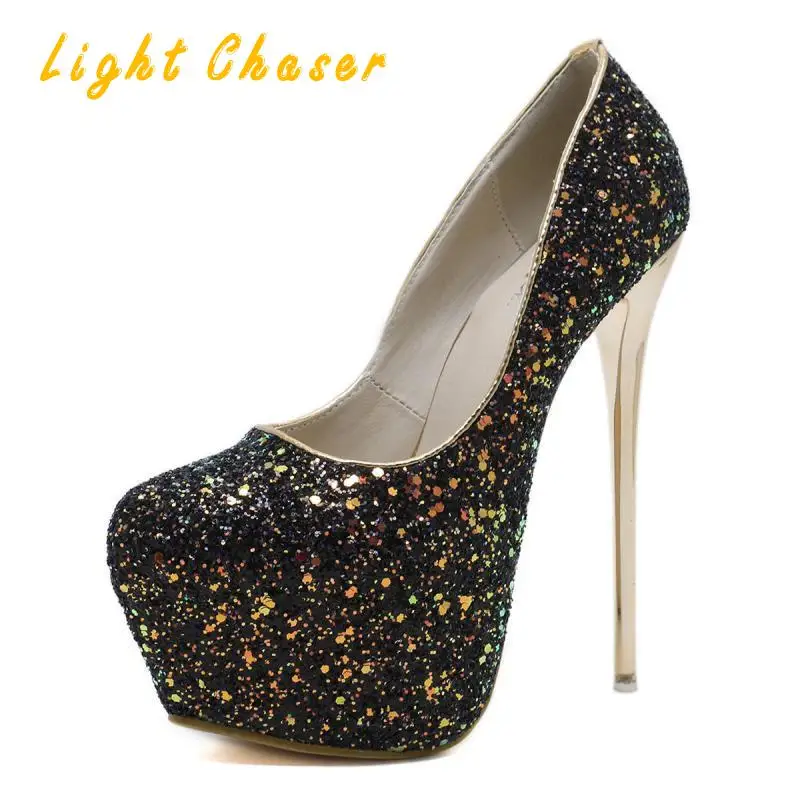 

Platform Heels Wedding Shoes Woman Sexy Thin High Heels 16cm Pumps Women Super High Heels Ladies Shoes Plus Size 41 42 43 44 45