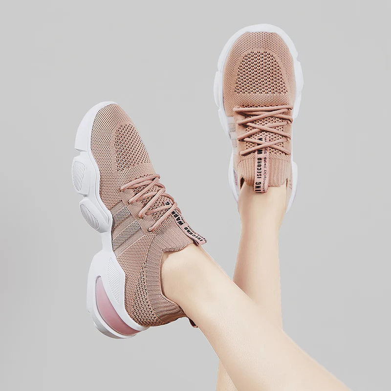 

2020 Fashion Women Sport Shoes Breathable Casual Vulcanized Sneakers Woman Trainers High Quality Cozy Shoes Basic Mesh Solid