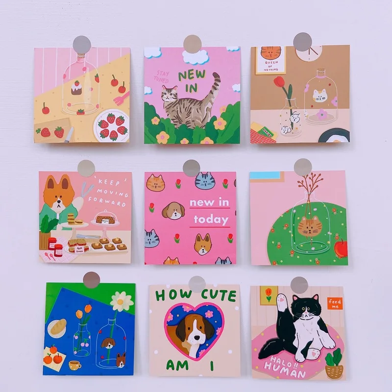 Японские комиксы карточка с кошкой Наклейки для декора стены комнаты