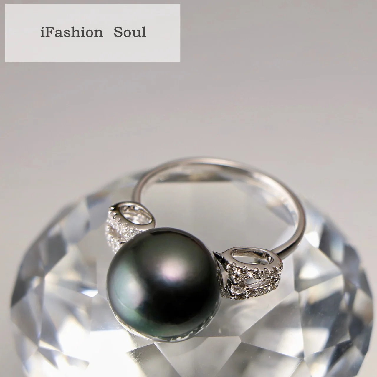 

18K Solid Yellow Gold (AU750) Women Natural Tahiti Black Pearl Diamond Ring Customize Elegant Fashion Lady Jewelry Girl