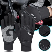 full finger cycling gloves wrist length windproof touchscreen winter gloves with back zipper slot for outdoor guantes ciclismo